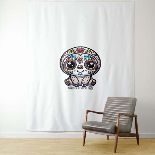 Dia De Los Muertos Sloth Active T - Shirt Wandteppich (Beispiel)