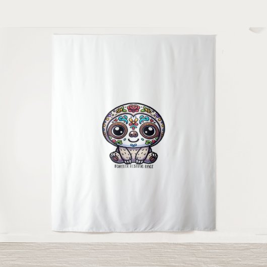 Dia De Los Muertos Sloth Active T - Shirt Wandteppich (Vorderseite)