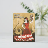 dia de los muertos spanischer Tänzer Postkarte (Stehend Vorderseite)