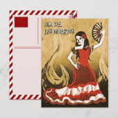 dia de los muertos spanischer Tänzer Postkarte (Vorne/Hinten)