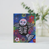 DIA DE LOS MUERTOS SPARROW BIRD POSTKARTE (Stehend Vorderseite)