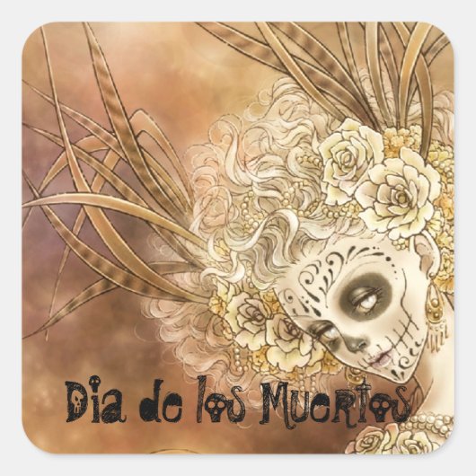 Dia de los Muertos Square Sticker (Vorderseite)
