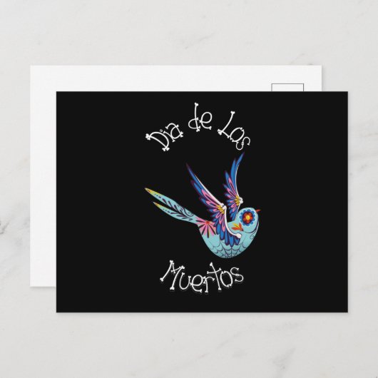 Dia de los Muertos - Sugar Candy Bird Postkarte (Vorne/Hinten)