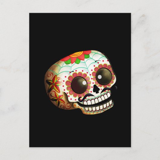 Dia de Los Muertos Sugar Skull Art Postkarte (Vorderseite)