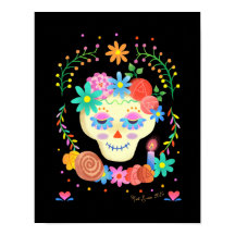 Día de los Muertos Sugar Skull Art Print