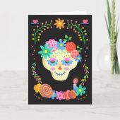 Dia de los Muertos Sugar Skull Beileid Karte (Vorderseite)