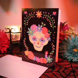 Dia de los Muertos Sugar Skull Beileid Karte