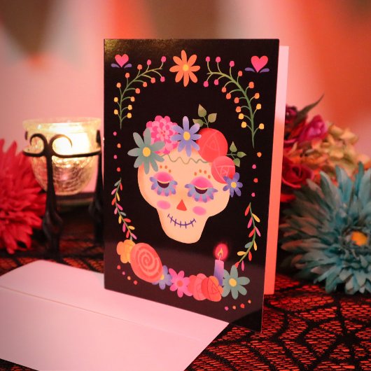 Dia de los Muertos Sugar Skull Beileid Karte