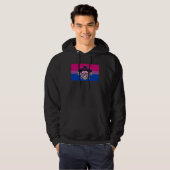 Dia De Los Muertos Sugar Skull Bisexual Pride Flag Hoodie (Vorne ganz)