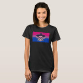 Dia De Los Muertos Sugar Skull Bisexual Pride Flag T-Shirt (Vorne ganz)