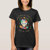 Día de los Muertos Sugar Skull Circular Design T-Shirt (Vorderseite)
