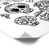 Dia De Los Muertos - Sugar Skull Coloring Page Poster (Ecke)