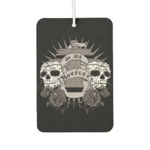 Dia De Los Muertos Sugar Skull Cross Rose Autolufterfrischer