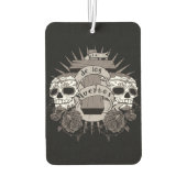 Dia De Los Muertos Sugar Skull Cross Rose Autolufterfrischer (Rückseite)