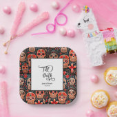 Dia De Los Muertos Sugar Skull engagierte Partei Pappteller (Party)
