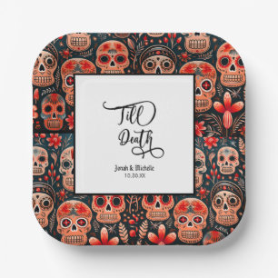 Dia De Los Muertos Sugar Skull engagierte Partei Pappteller