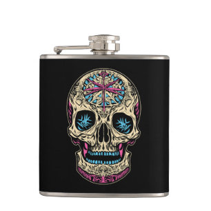 Dia De Los Muertos Sugar Skull Flachmann