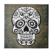 Dia De Los Muertos Sugar Skull Fliese (Vorderseite)