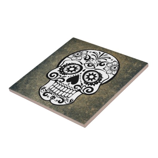 Dia De Los Muertos Sugar Skull Fliese (Seite)