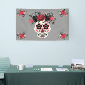 Dia de los Muertos Sugar Skull, grau Banner (Messeveranstaltung)