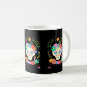 Día de los Muertos Sugar Skull Kaffeetasse (VorderseiteRechts)