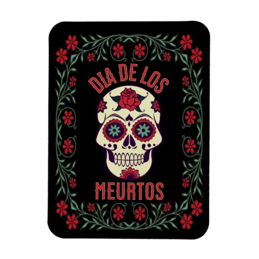Dia de los Muertos Sugar Skull Magnet (Vertikal)