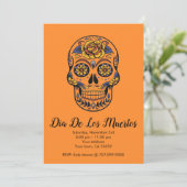 Dia De Los Muertos Sugar Skull Party Einladung (Stehend Vorderseite)