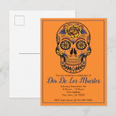 Dia De Los Muertos Sugar Skull Party Einladungspostkarte (Vorne/Hinten)