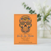 Dia De Los Muertos Sugar Skull Party Einladungspostkarte (Stehend Vorderseite)