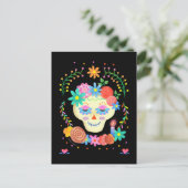 Día de los Muertos Sugar Skull Postkarte (Stehend Vorderseite)