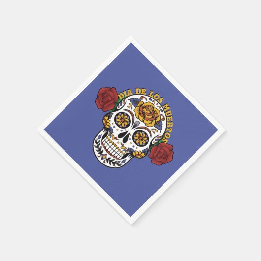Dia de los Muertos Sugar Skull Serviette (Ecke)