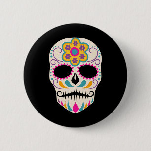 Dia de Los Muertos Sugar Skull Spanischer Tag der  Button