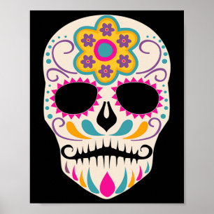 Dia de Los Muertos Sugar Skull Spanischer Tag der  Poster