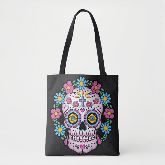 Dia de los Muertos Sugar Skull Tote Bag Tasche (Vorderseite)