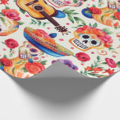 Dia de los Muertos symbols pattern Geschenkpapier (Ecke)