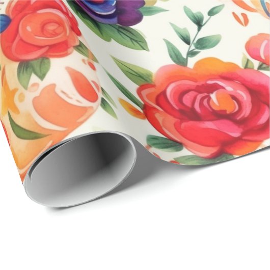 Dia de los Muertos symbols pattern Geschenkpapier (Rolleneckpunkt)