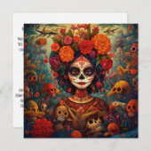 Dia de los Muertos (Tag der Toten) Einladung (Vorne/Hinten)