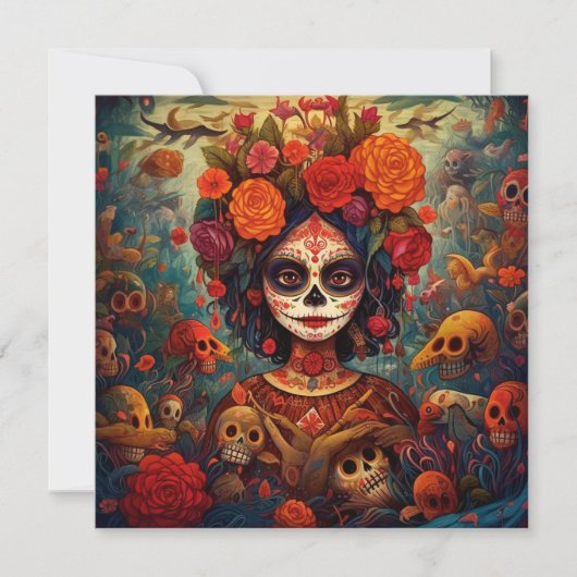 Dia de los Muertos (Tag der Toten) Einladung (Vorderseite)