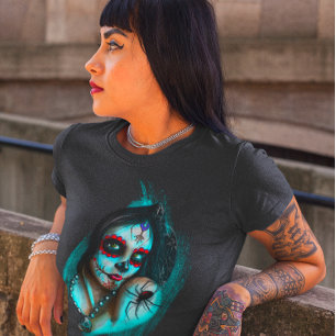 Dia de Los Muertos Tag der Toten Frauen T-Shirt