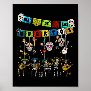 Dia De Los Muertos Tag Der Toten Lustiger Schädel Poster