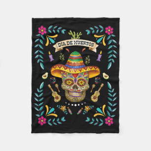 Dia De Los Muertos Tag Der Toten Mexikanischer Ske Fleecedecke