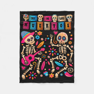 Dia De Los Muertos Tag Der Toten Mexikanisches Ske Fleecedecke