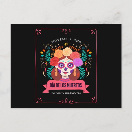 Dia de los muertos Tag der Toten Postkarte (Vorderseite)