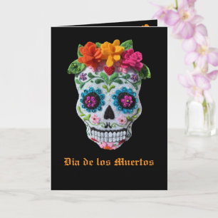 Dia de Los Muertos Tag der Toten Stickerei Schädel Karte