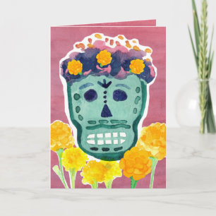 Día de los Muertos Tag der Toten Totenkopf Student Karte