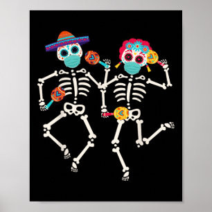 Dia de Los Muertos Tag des Toten Schädeltanzes Poster