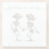 Dia de los Muertos tanzende Skelette anpassbar Glasuntersetzer (Rückseite)