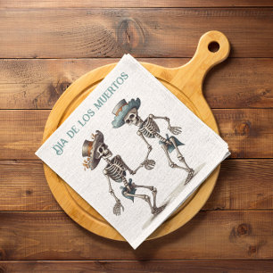 Dia de los Muertos tanzende Skelette, anpassbar Serviette