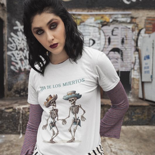 Dia de los Muertos tanzende Skelette anpassbar T-Shirt