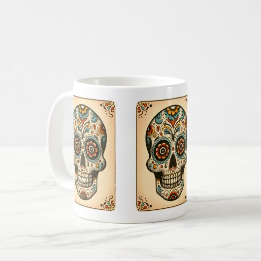 Dia de los Muertos Tarot Kaffeetasse (Vorderseite Links)